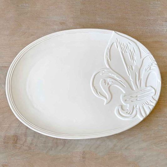 Fleur de lis oval platter