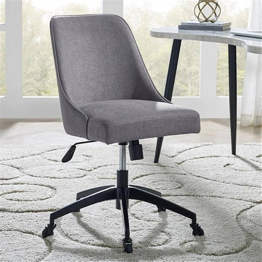 Kinsley Swivel Gray Upholstered Desk Chair